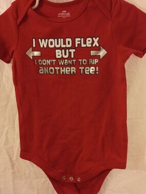 Red Baby Bodysuit with Silver Graphic